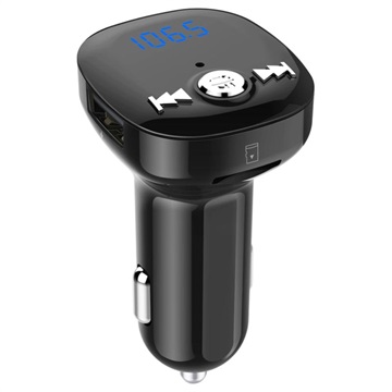 Premium Bluetooth Fm Transmitter Dubbele Usb Autolader Bc40 Zwart huismerk kopen in de aanbieding