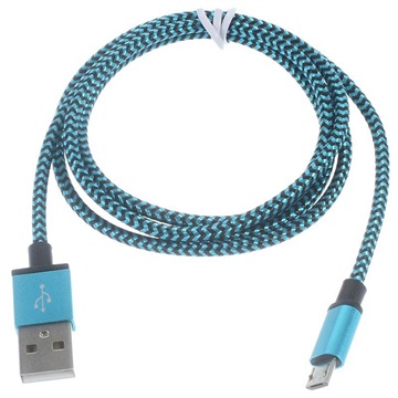Premium USB 2.0-MicroUSB Kabel Blauw