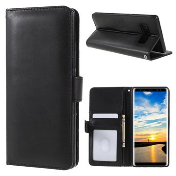 Samsung Galaxy Note8 Premium Wallet Case Met Standaard Functie Zwart huismerk kopen in de aanbieding