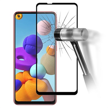 Prio 3D Samsung Galaxy A21s Glazen Screenprotector 9H Zwart