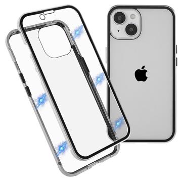 iPhone 14 Max Magnetisch Hoesje met Gehard Glas - Zilver