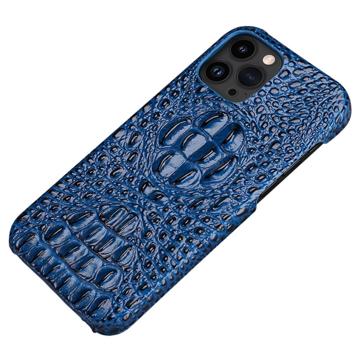 Luxury Crocodile iPhone 14 Pro Leren Gecoate Case Sapphire