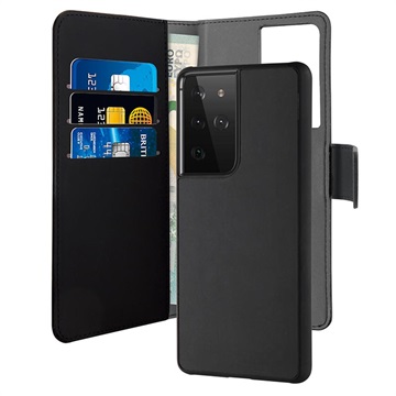 Puro 2-in-1 Magnetisch Samsung Galaxy S21 Ultra Wallet Case Zwart