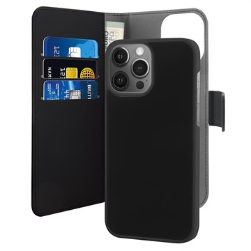 Puro 2-in-1 Magnetisch iPhone 13 Pro Wallet Case Zwart