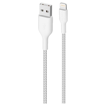Puro Fabric Ultra-Strong USB-A-Lightning-kabel 1,2 m, 2,4 A, 12 W Wit