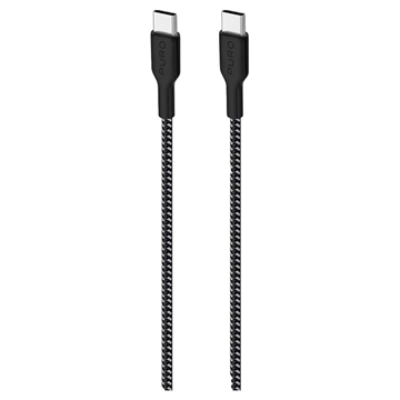 Puro Fabric Ultra-Strong USB-C-USB-C Kabel 1,2 m, 30 W Zwart