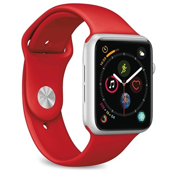 Puro Icon Apple Watch Series Ultra 2/Ultra/9/8/SE (2022)/7/SE/6/5/4/3/2/1 Siliconen Band - 49mm/45mm/44mm/42mm - Rood