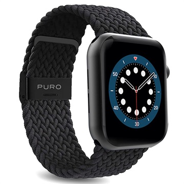 Puro Loop Apple Watch Series Ultra 2/Ultra/9/8/SE (2022)/7/SE/6/5/4/3/2/1 Band - 49mm/45mm/44mm/42mm - Zwart