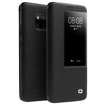 Qialino Smart View Huawei Mate 20 Pro Leren Case Zwart