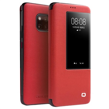 Qialino Smart View Huawei Mate 20 Pro Leren Case Rood