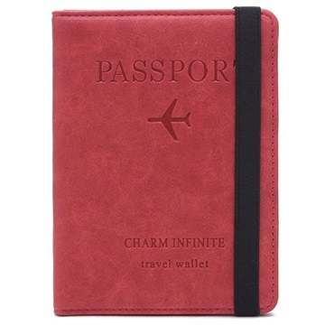 RFID-blokkerende reisportemonnee-paspoorthouder rood
