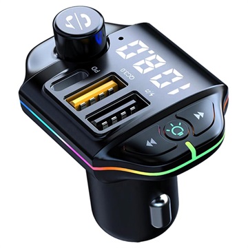 RGB Bluetooth FM Transmitter-Snelle Autolader ZTB-A10 20W Zwart