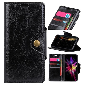 Retro Series Huawei P30 Wallet Case Zwart huismerk kopen in de aanbieding