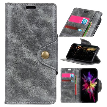 Retro Series Sony Xperia L3 Wallet Case Grijs huismerk kopen in de aanbieding