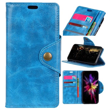 Retro Huawei P Smart 2019 Wallet Case Met Standaardfunctie Blauw huismerk kopen in de aanbieding