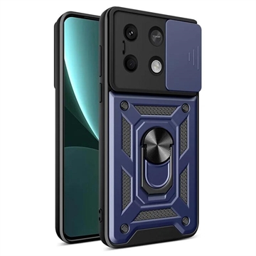 Xiaomi Redmi Note 13 Rotary Ring Hybrid Case with Camera Shield Blue