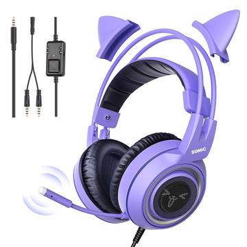 SOMIC G951S E-Sports Gaming Koptelefoon 3,5mm Bedrade Over-Ear Headset Paars