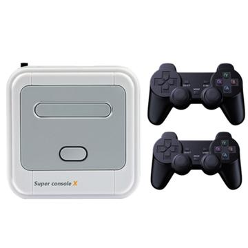 SUPER CONSOLE X Draagbare Mini Spelconsole met 2 Draadloze Controller 3D HD Home Game Box (128GB) EU