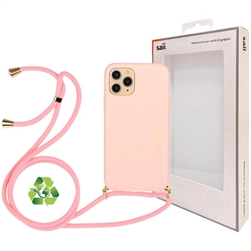 Saii Eco Line iPhone 11 Pro biologisch afbreekbaar hoesje met riem roze