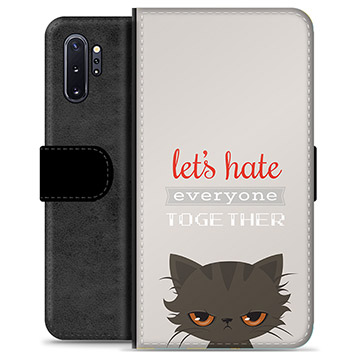 Samsung Galaxy Note10+ Premium Wallet Case Angry Cat