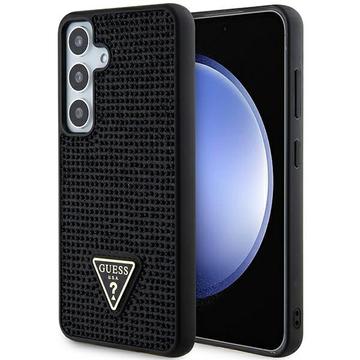 Samsung Galaxy S24 Guess Rhinestones Triangle Metal Logo Case Black