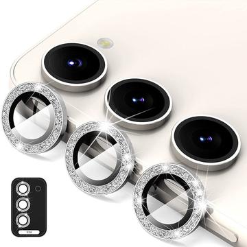 Samsung Galaxy S24 Hat Prince Glitter Camera Lens Beschermer Zilver