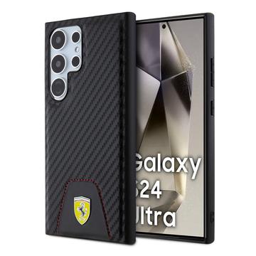 Samsung Galaxy S24 Ultra Ferrari Carbon Gestikt Hoesje Zwart