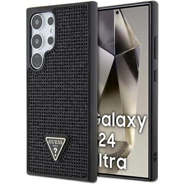Samsung Galaxy S24 Ultra Guess Rhinestones Triangle Metal Logo Case Black