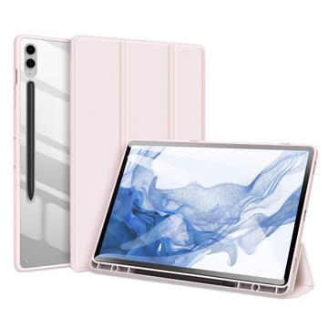 Samsung Galaxy Tab S9 FE+ Dux Ducis Toby Tri-Fold Smart Folio Hoesje Lichtroze