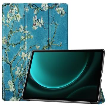 Samsung Galaxy Tab S9 FE+ Tri-Fold Series Smart Folio Case Wit Bloemen