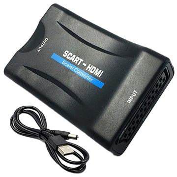 Scart-HDMI 1080p AV Adapter met USB Kabel