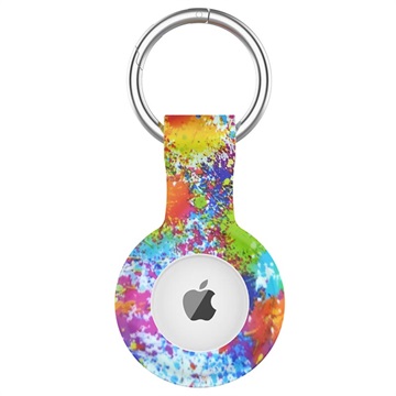 Apple AirTag siliconen hoesje met sleutelhanger kleurrijk