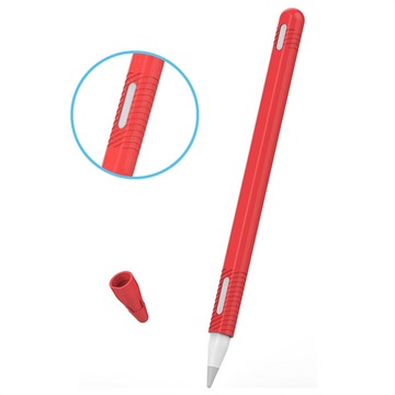 Apple Pencil 2Nd Generation Siliconen Hoesje Met Dop Rood huismerk kopen in de aanbieding