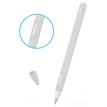 Apple Pencil (2nd Generation) Siliconen Hoesje met Dop Wit