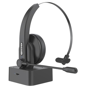 Single Ear Bluetooth Headset with Microphone and Charging Base OY631 Black