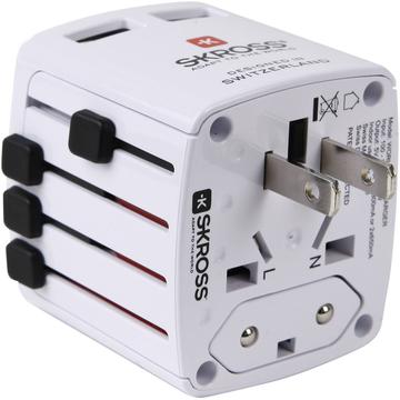 Skross World USB Charger 1.302330 USB-oplader Thuis Uitgangsstroom (max.) 2400 mA 2 x USB Met adapte