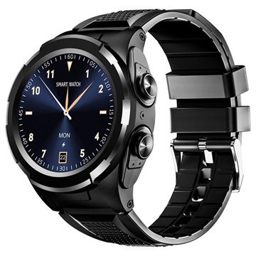 Smartwatch met TWS Earphones JM06 Siliconen band Zwart