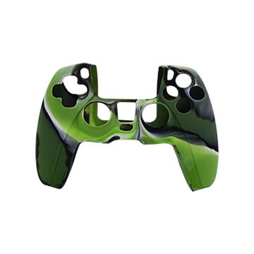 Zacht Silicone Beschermhoesje voor PS5 Controller Camouflage Groen