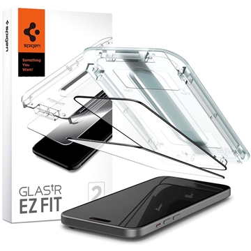 iPhone 15 Plus Spigen Glas.tR Ez Fit Full Cover Screen Protector 2 Pcs. Black Edge