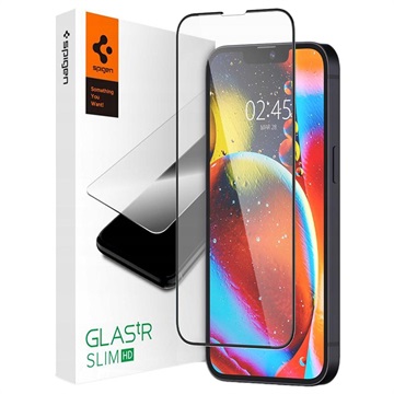 Spigen Glas.tR Slim iPhone 13-13 Pro Glazen Screenprotector Zwart