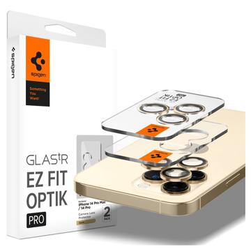 Spigen Glas.tR Ez Fit Optik Pro iPhone 14 Pro-14 Pro Max Lens Glazen Protector Goud