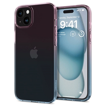 iPhone 15 Spigen Liquid Crystal TPU Case Roze-Blauw