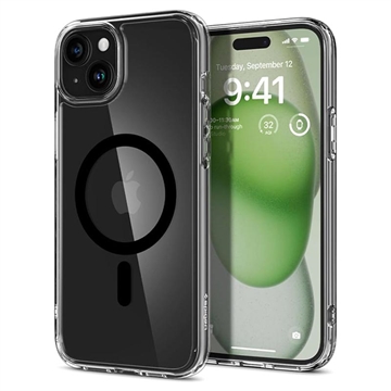 iPhone 15 Plus Spigen Ultra Hybrid Mag Case Black-Transparent