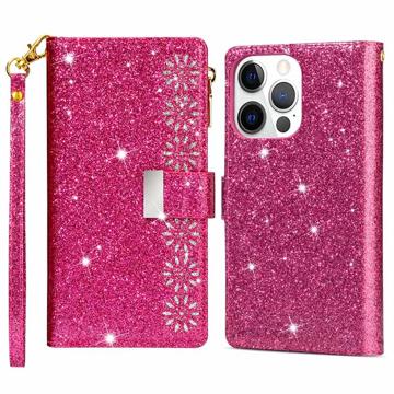 Starlight Series iPhone 14 Pro Max Portemonnee Hoesje Fel roze