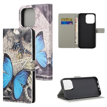 Style Series iPhone 13 Pro Max Wallet Case Blauwe vlinder