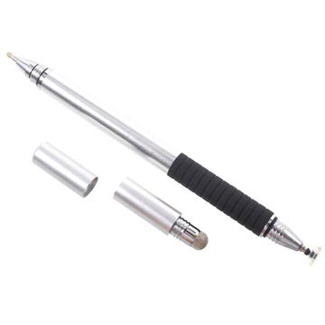 Stylish 3-in-1 Multifunctionele Stylus Pen & Balpen Zilver