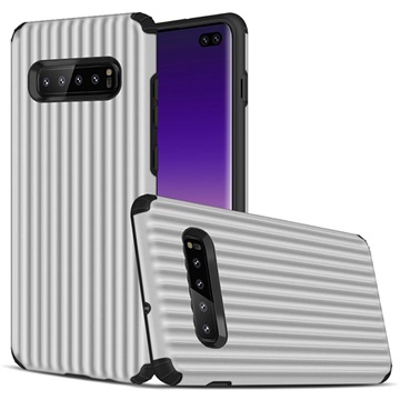 Suitcase Series Samsung Galaxy S10 Hybrid Case Zilver huismerk kopen in de aanbieding