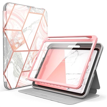 Supcase Cosmo iPad Mini (2021) Folio Case Roze Marmer