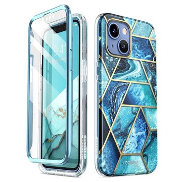 Supcase Cosmo iPhone 14 Plus Hybrid Case Blauw marmer