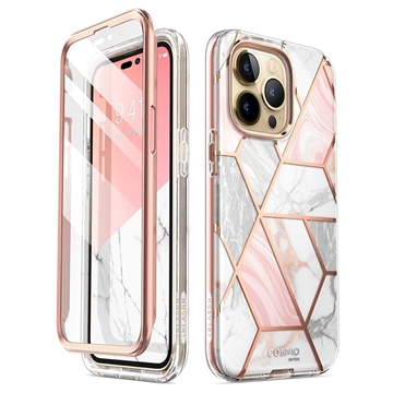 Supcase Cosmo iPhone 14 Pro Hybrid Case Roze Marmer